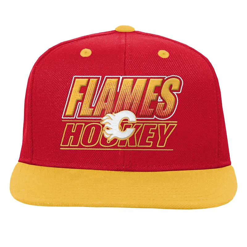 Youth Outerstuff Red Calgary Flames Snapback Hat