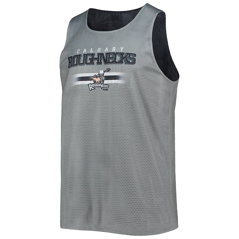 Men's FOCO Black/Gray Calgary Roughnecks Reversible Mesh Tank Top