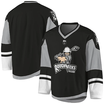 Youth Black/Gray Calgary Roughnecks Sublimated Replica Jersey