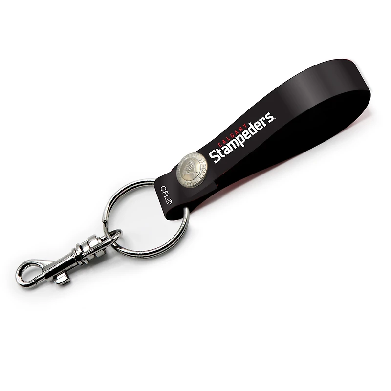 Calgary Stampeders Personalized Leather Loop Keychain