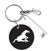 Porte-clés rond en cuir personnalisé des Stampeders de Calgary