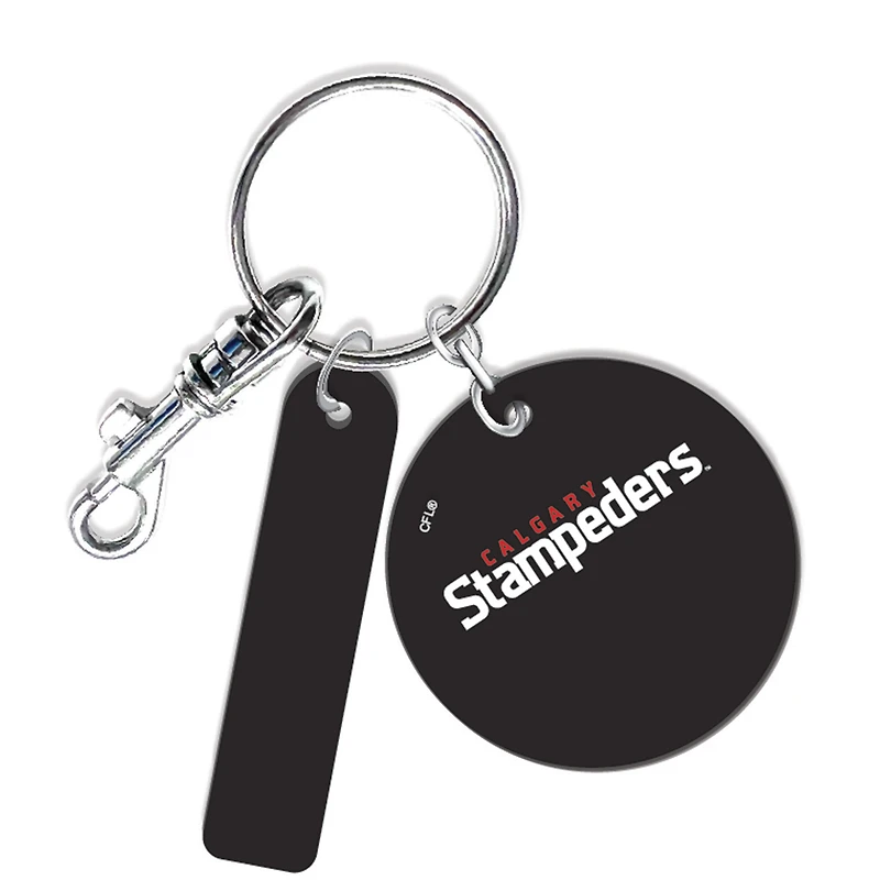 Porte-clés rond en cuir personnalisé des Stampeders de Calgary