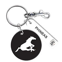 Porte-clés rond en cuir personnalisé des Stampeders de Calgary