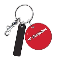 Calgary Stampeders Personalized Leather Round Keychain