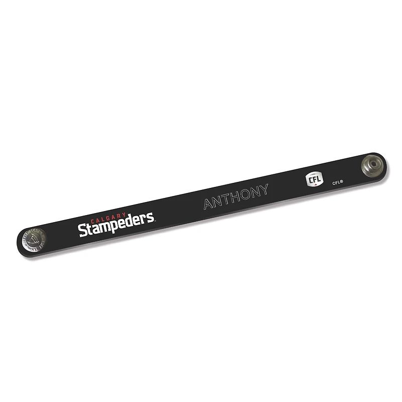 Calgary Stampeders Personalized Leather Slim Bracelet