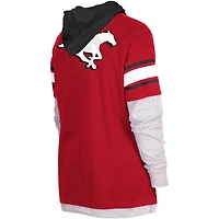 Chandail à capuchon Twofer des Stampeders de Calgary 5th & Ocean by New Era pour hommes, rouge