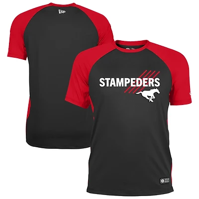 Men's New Era Black Calgary Stampeders 2026 Sideline Texter Raglan T-Shirt