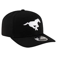 Casquette extensible noire à boutons-pression New Era pour homme, modèle Sideline Alternate 9SEVENTY des Stampeders de Calgary