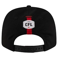 Casquette extensible noire à boutons-pression New Era pour homme, modèle Sideline Alternate 9SEVENTY des Stampeders de Calgary
