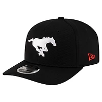 Casquette extensible noire à boutons-pression New Era pour homme, modèle Sideline Alternate 9SEVENTY des Stampeders de Calgary