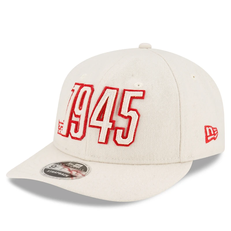Casquette New Era crème pour homme, modèle Turf Traditions Retro Crown 9FIFTY à fermeture ajustable