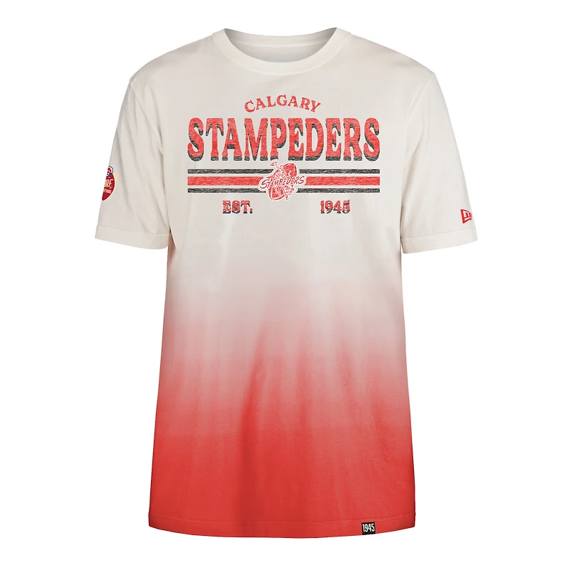 Men's New Era Red/Cream Calgary Stampeders Turf Traditions T-Shirt