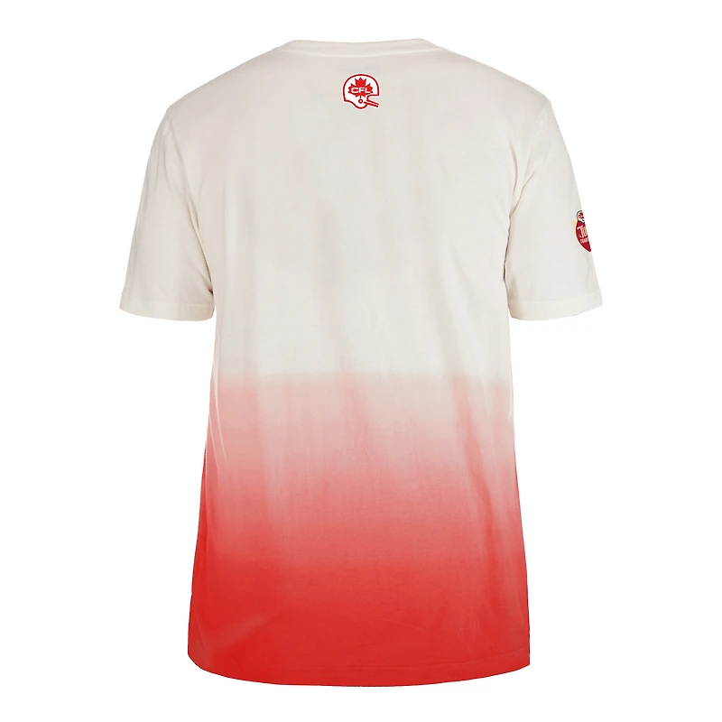 Men's New Era Red/Cream Calgary Stampeders Turf Traditions T-Shirt