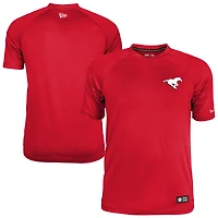 Men's New Era Red Calgary Stampeders 2026 Sideline Cavort Raglan T-Shirt