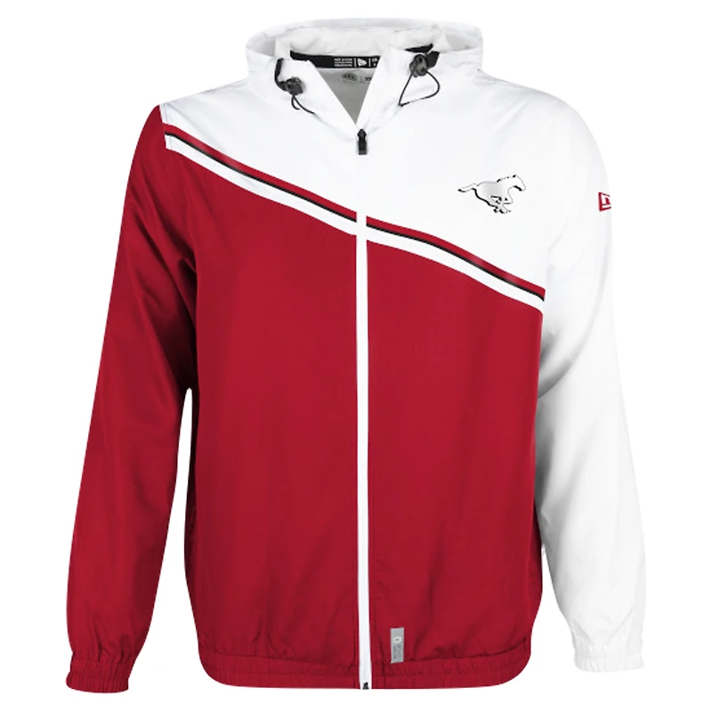 Men's New Era Red Calgary Stampeders Pinnacle Woven Ripstop Full-Zip Jacket