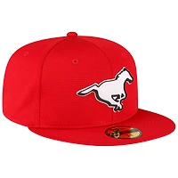 Casquette ajustée 59FIFTY Sideline des Stampeders de Calgary New Era rouge pour homme