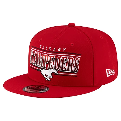 Men's New Era Red Calgary Stampeders Sideline 9FIFTY Snapback Hat