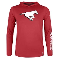 Men's New Era Red Calgary Stampeders Sideline Corral Long Sleeve Hoodie T-Shirt