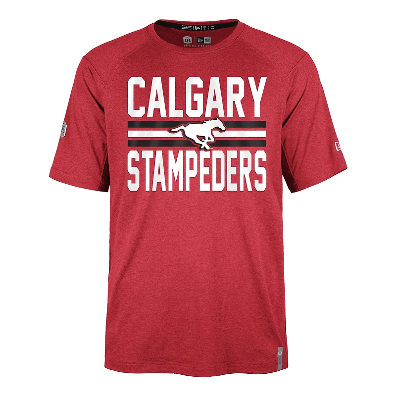 Men's New Era Red Calgary Stampeders Sideline Varsity Performance T-Shirt