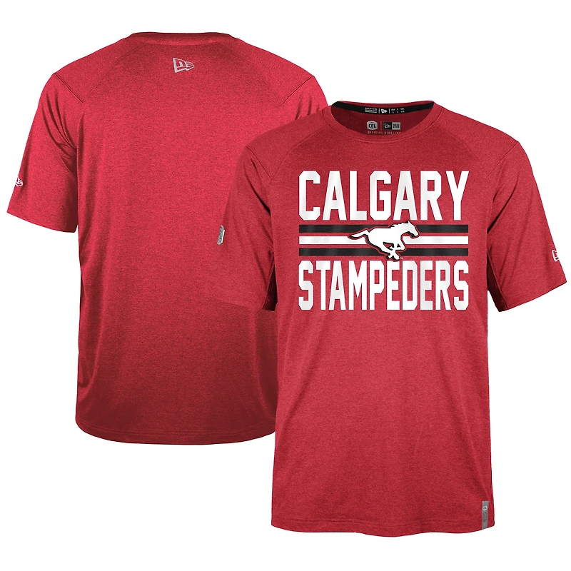 Men's New Era Red Calgary Stampeders Sideline Varsity Performance T-Shirt