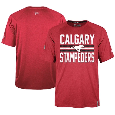 Men's New Era  Red Calgary Stampeders Sideline Varsity Performance T-Shirt