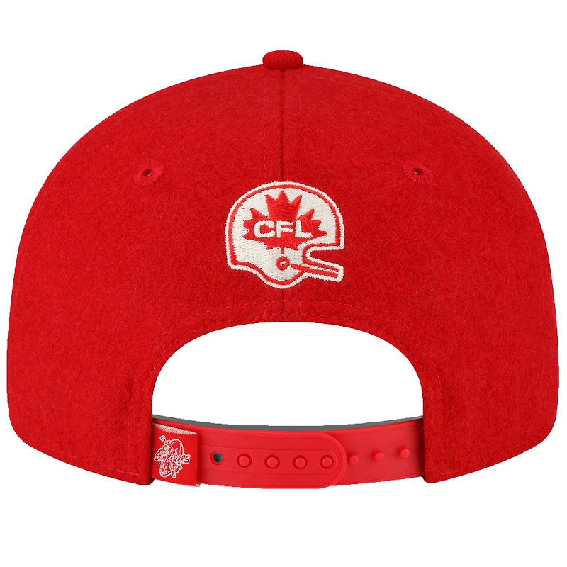 Casquette 9FIFTY Established Snapback pour homme New Era Red Calgary Stampeders Turf Traditions