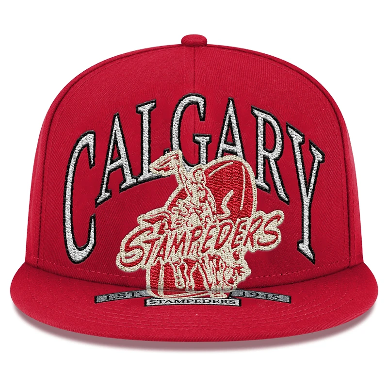Men's New Era Red Calgary Stampeders Turf Traditions 9FIFTY Snapback Hat