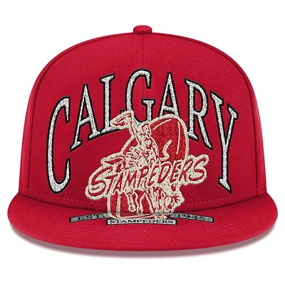 Men's New Era Red Calgary Stampeders Turf Traditions 9FIFTY Snapback Hat