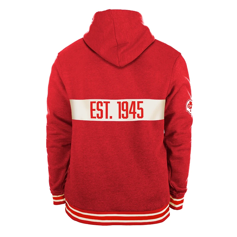 Chandail à capuchon Turf Traditions des Stampeders de Calgary New Era rouge pour hommes