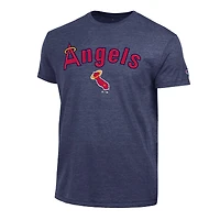 T-shirt Champion pour homme, bleu marine, California Angels, Cooperstown Wordmark Lockup, mélange de trois matières