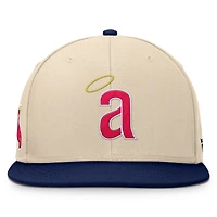 Men's Fanatics Natural/Navy California Angels Cooperstown Collection Bounder Snapback Hat