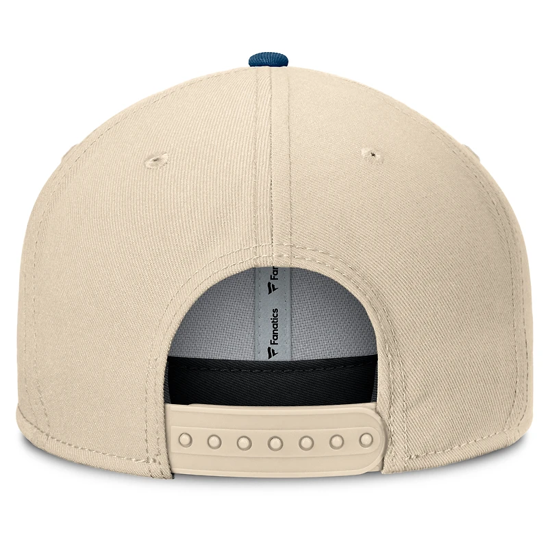 Men's Fanatics Natural/Navy California Angels Cooperstown Collection Bounder Snapback Hat