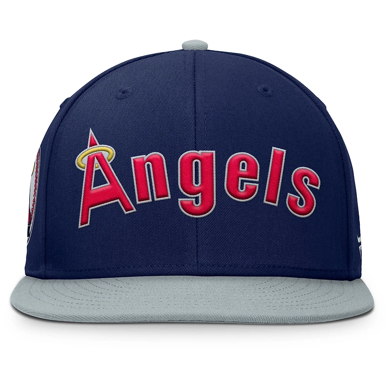 Casquette ajustée Fanatics bleu marine/gris California Angels Yard pour homme