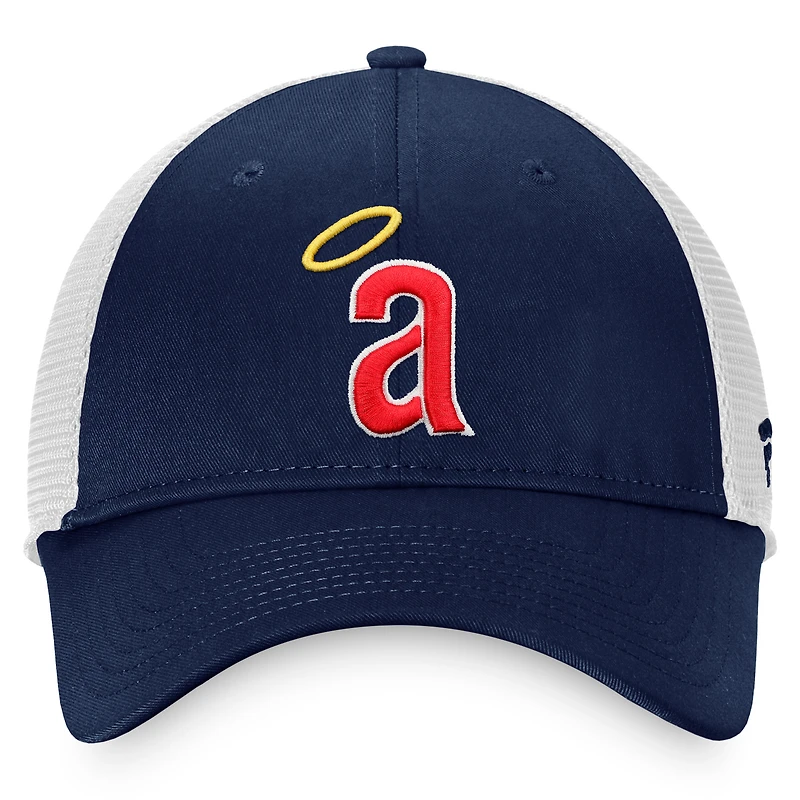 Men's Fanatics Navy/White California Angels Cooperstown Collection Core Trucker Snapback Hat