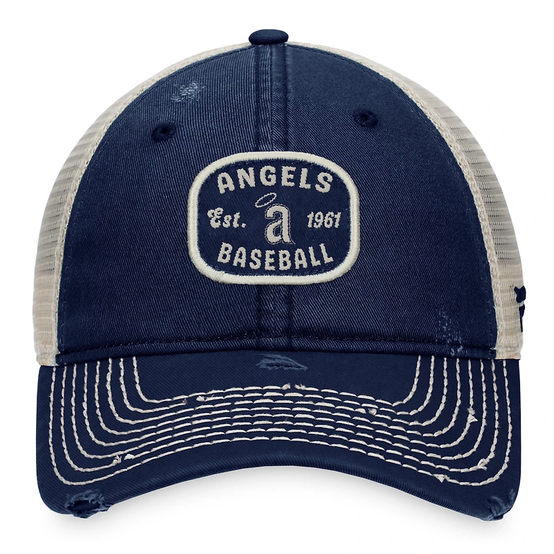 Men's Fanatics Navy California Angels Distressed Patch Trucker Adjustable Hat