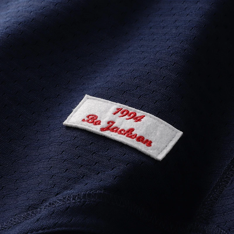 Men's Mitchell & Ness Bo Jackson Navy California Angels Cooperstown Collection Mesh Batting Practice Button-Up Jersey