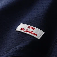 Men's Mitchell & Ness Bo Jackson Navy California Angels Cooperstown Collection Mesh Batting Practice Button-Up Jersey
