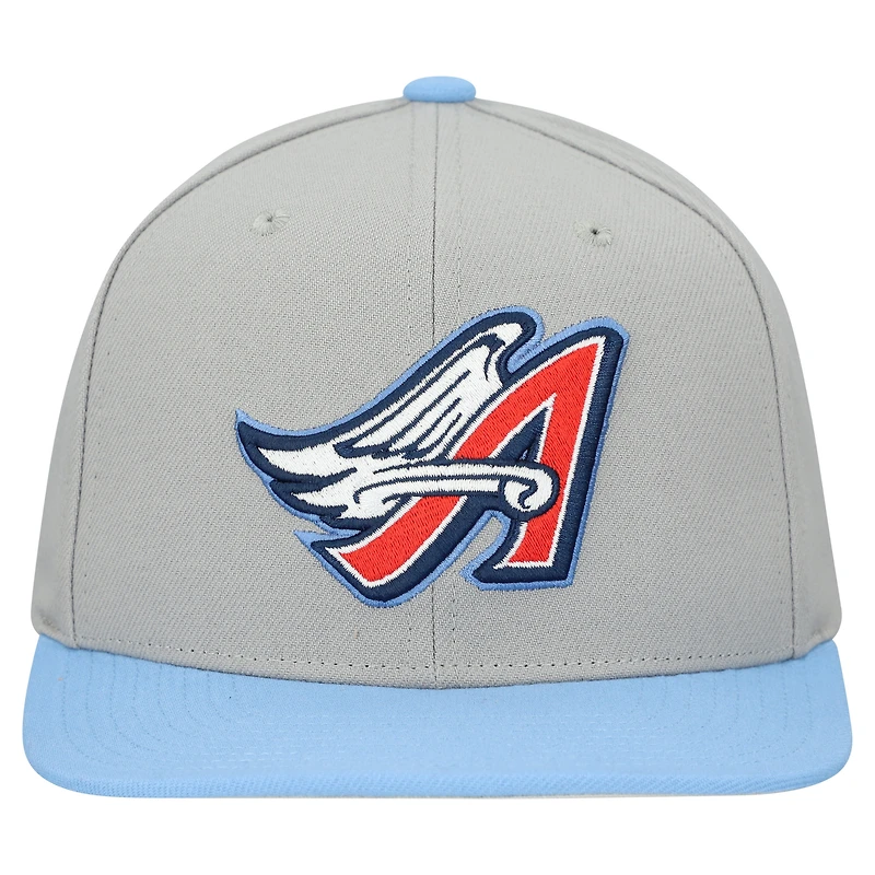 Casquette snapback basique Mitchell & Ness grise California Angels Cooperstown Collection pour homme