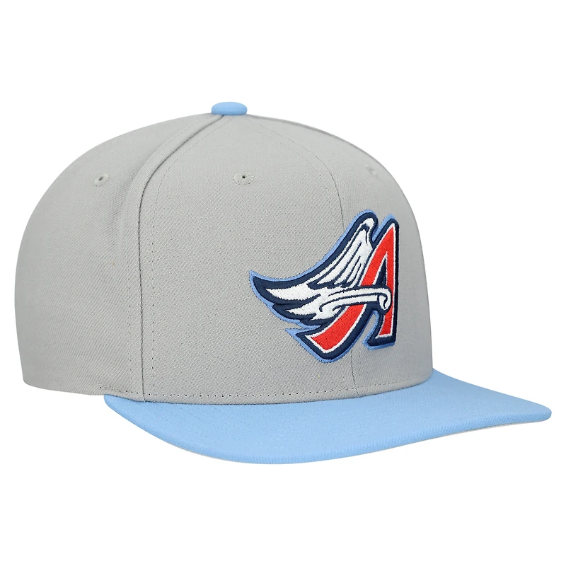Casquette snapback basique Mitchell & Ness grise California Angels Cooperstown Collection pour homme