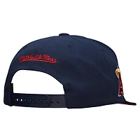Casquette Snapback avec étiquette de l'équipe des California Angels de la marine Mitchell & Ness pour hommes