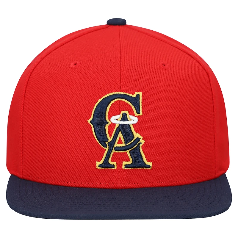Casquette snapback basique Mitchell & Ness rouge California Angels Cooperstown Collection pour homme