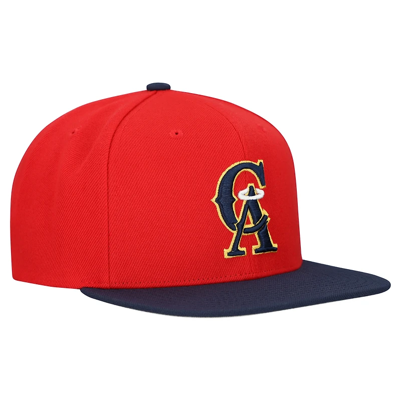 Casquette snapback basique Mitchell & Ness rouge California Angels Cooperstown Collection pour homme