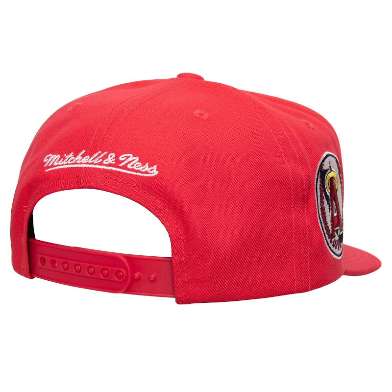 Casquette à visière double snapback rouge pour homme des California Angels de Mitchell & Ness
