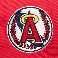 Casquette à visière double snapback rouge pour homme des California Angels de Mitchell & Ness