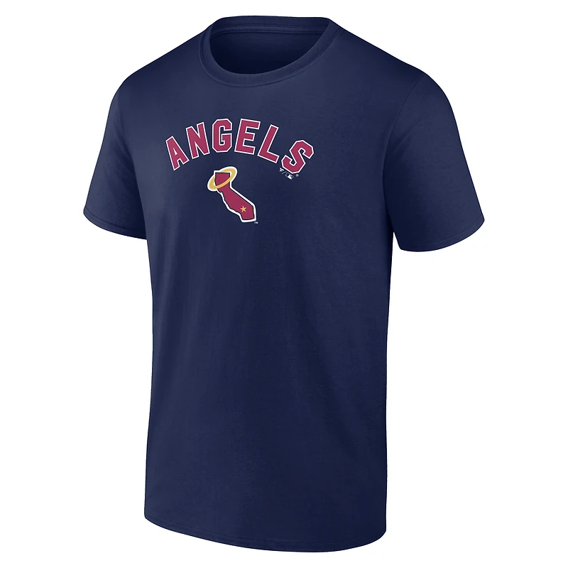 T-shirt personnalisé bleu marine California Angels Cooperstown Collection Winning Streak pour homme