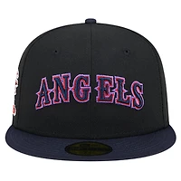 Men's New Era Black California Angels Cooperstown Collection Retro Spring Training 59FIFTY Fitted Hat
