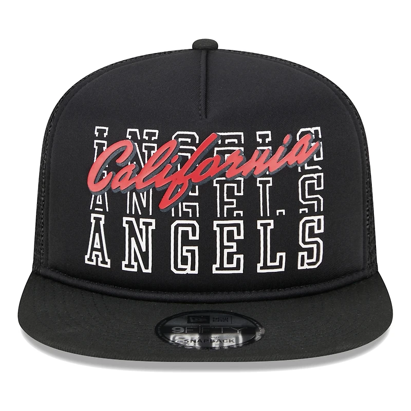 Casquette Snapback 9FIFTY Trucker 9FIFTY New Era California Angels Cooperstown Collection Street Team noire pour homme