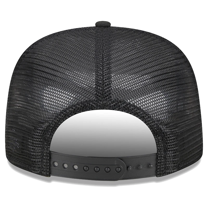 Men's New Era Black California Angels Cooperstown Collection Street Team A-Frame Trucker 9FIFTY Snapback Hat