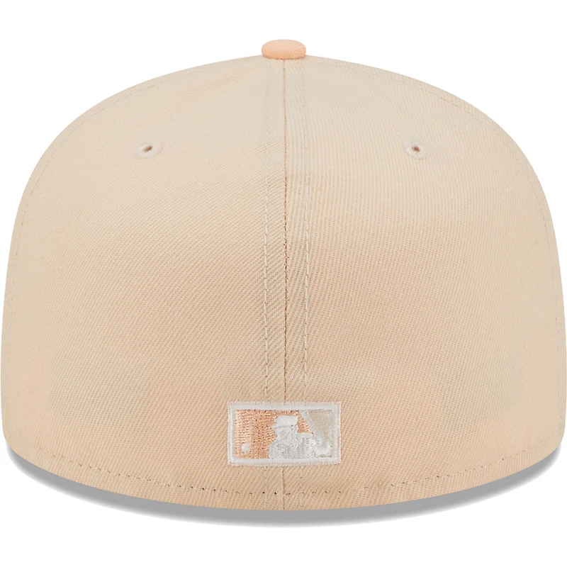 Men's New Era Cream/Pink California Angels Cooperstown Collection Chrome Anniversary 59FIFTY Fitted Hat