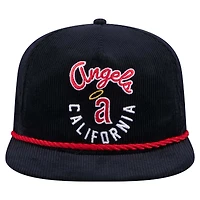 Casquette de golf ajustable en velours côtelé Full Circle pour homme de la collection Cooperstown des California Angels de New Era bleu marine